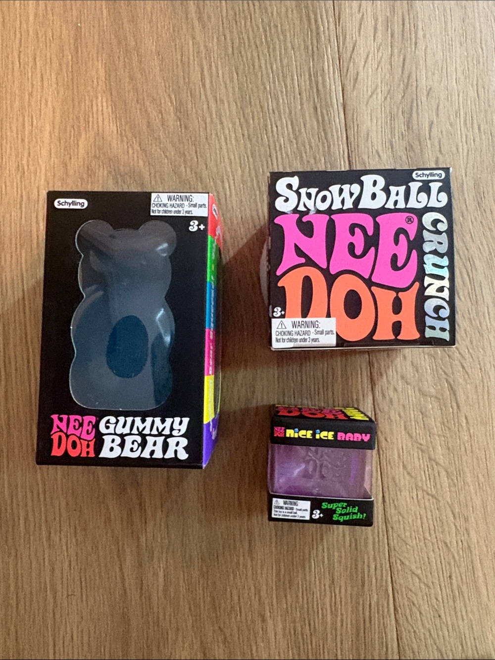 NeeDoh Gummy Bear & SnowBall Crunch Kids Toy Set - Pink and Purple